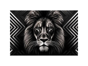 Majestic lion with geometric elegance