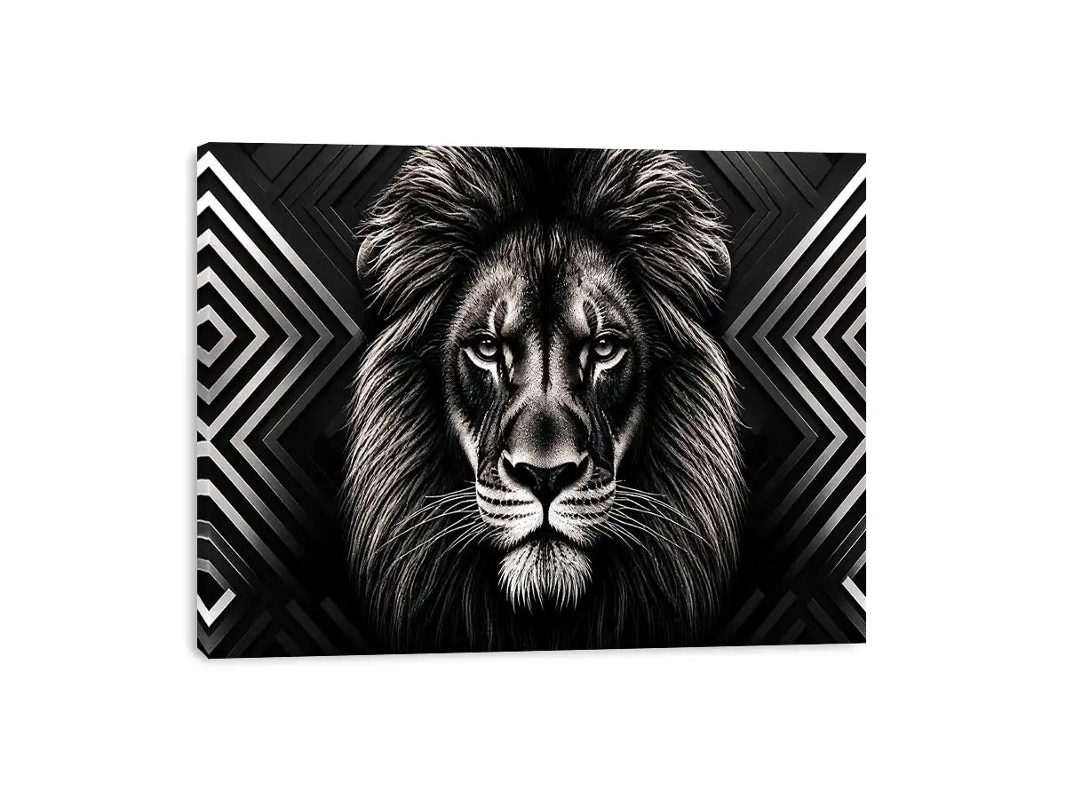 Majestic lion with geometric elegance