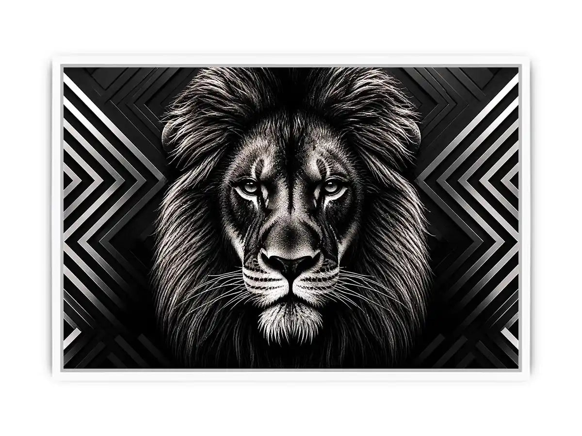 Majestic lion with geometric elegance