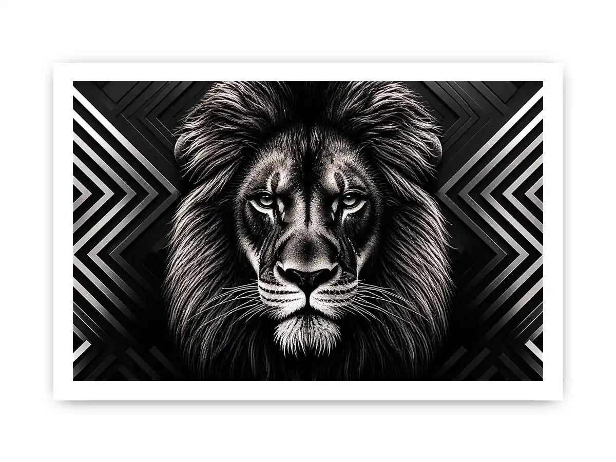 Majestic lion with geometric elegance