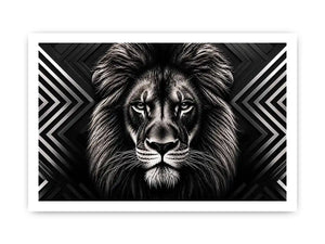 Majestic lion with geometric elegance