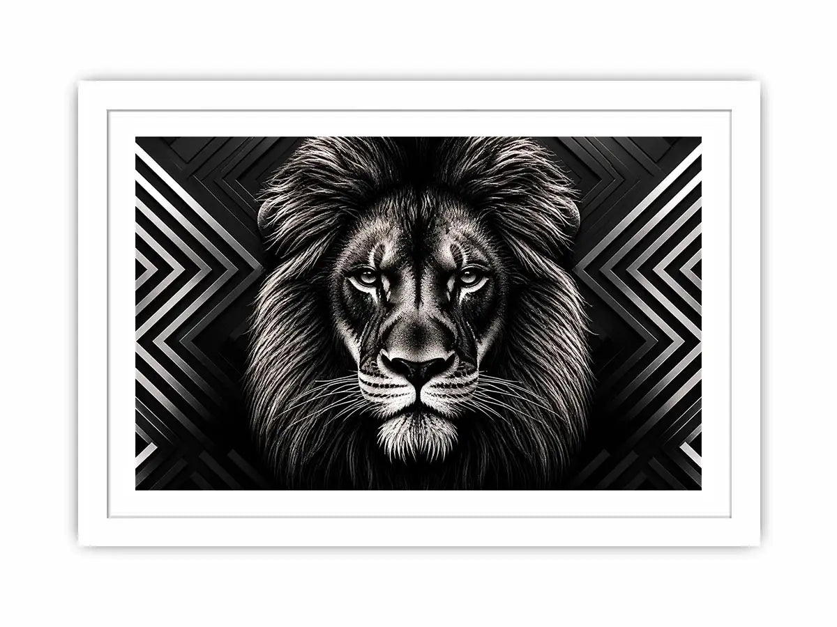 Majestic lion with geometric elegance