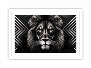 Majestic lion with geometric elegance