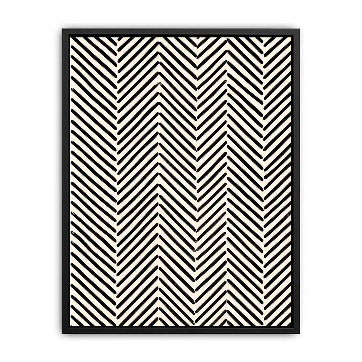 Monochrome chevron pattern on cream