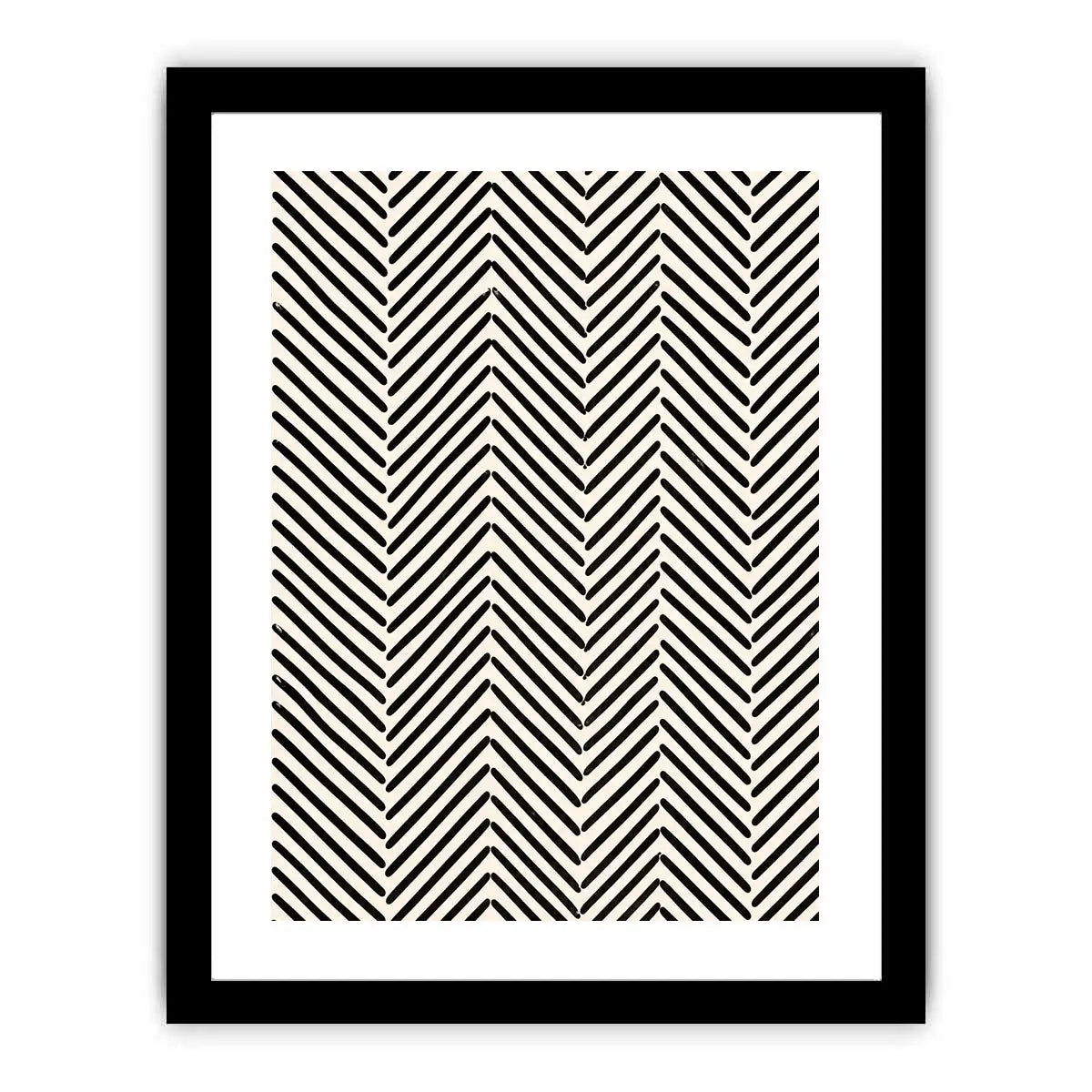 Monochrome chevron pattern on cream