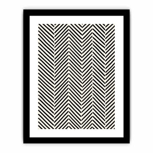 Monochrome chevron pattern on cream