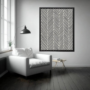 Monochrome chevron pattern on cream