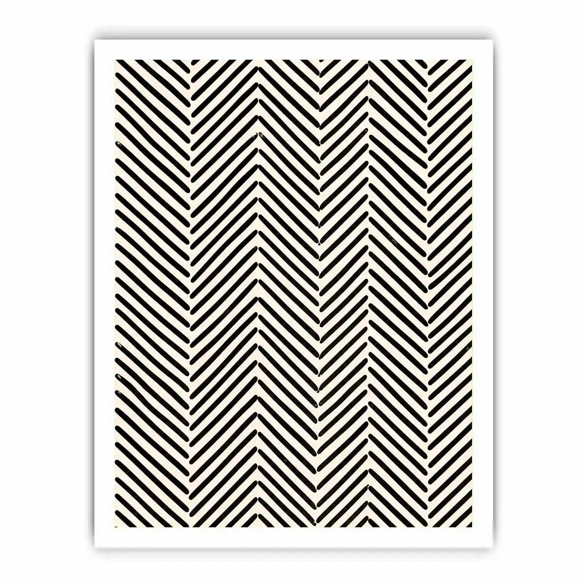 Monochrome chevron pattern on cream