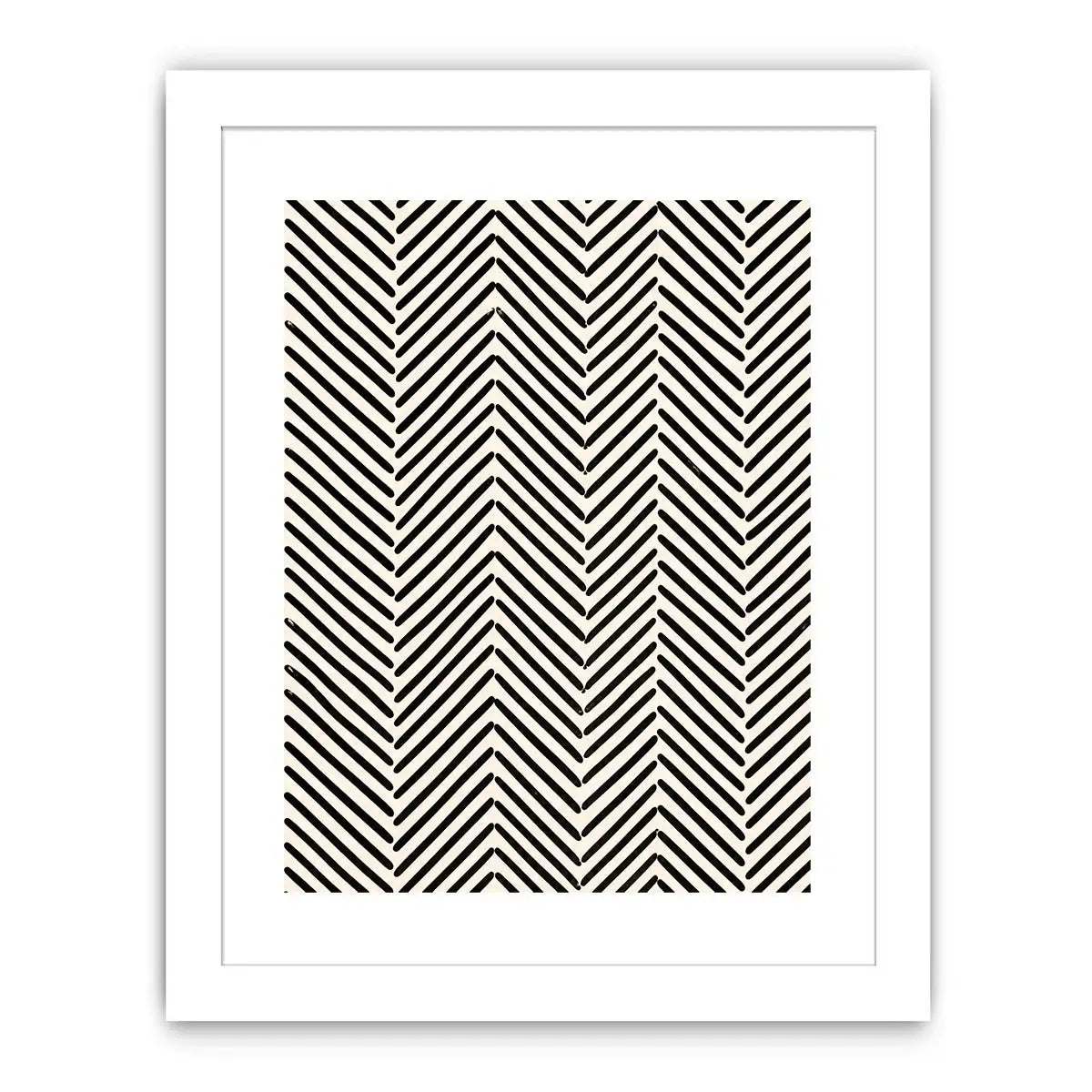 Monochrome chevron pattern on cream