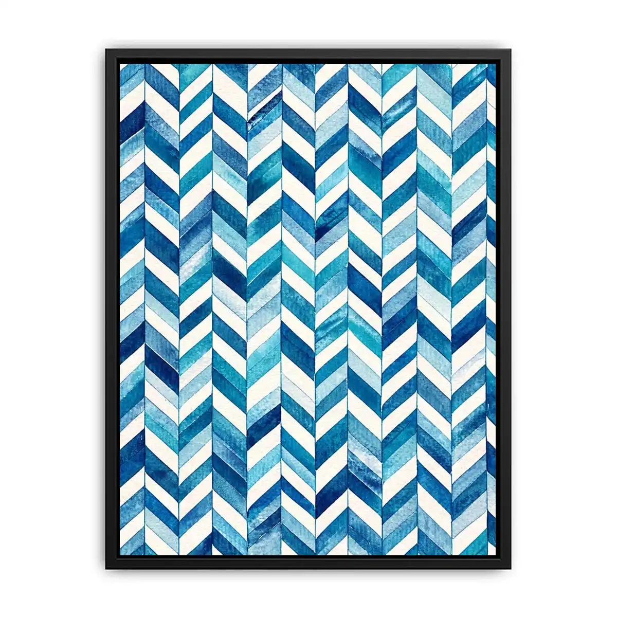 Abstract blue chevron watercolor pattern