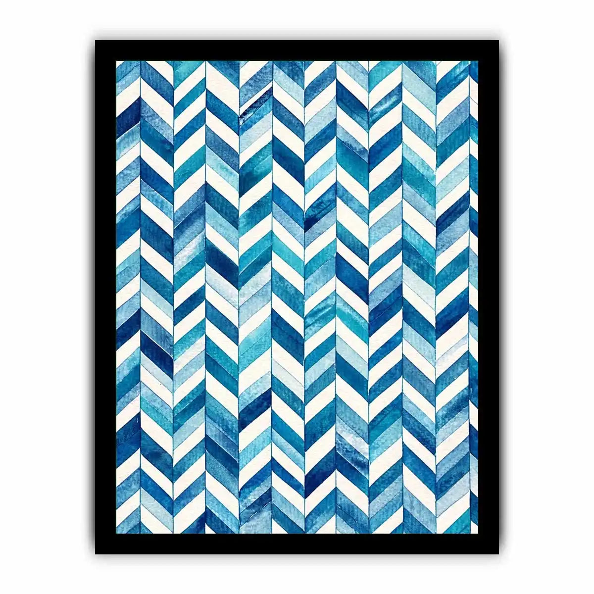 Abstract blue chevron watercolor pattern
