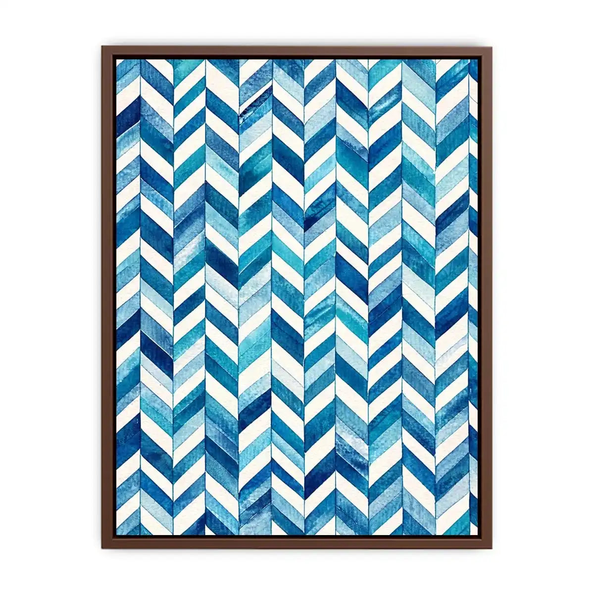 Abstract blue chevron watercolor pattern