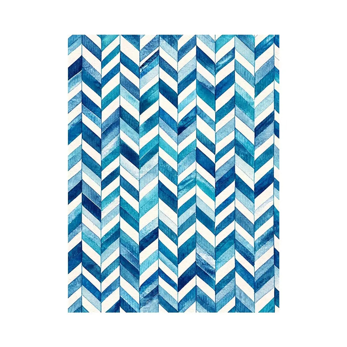 Abstract blue chevron watercolor pattern