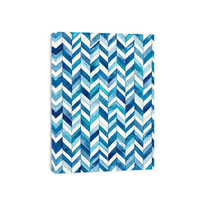 Abstract blue chevron watercolor pattern