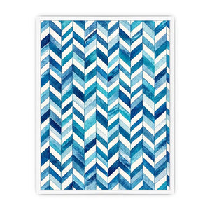 Abstract blue chevron watercolor pattern