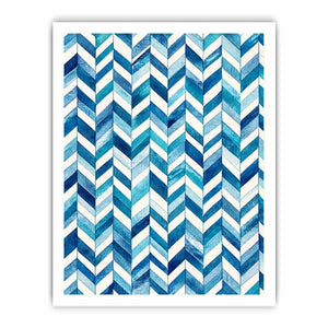 Abstract blue chevron watercolor pattern