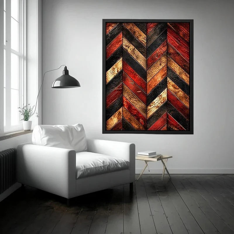 Weathered wooden chevron pattern