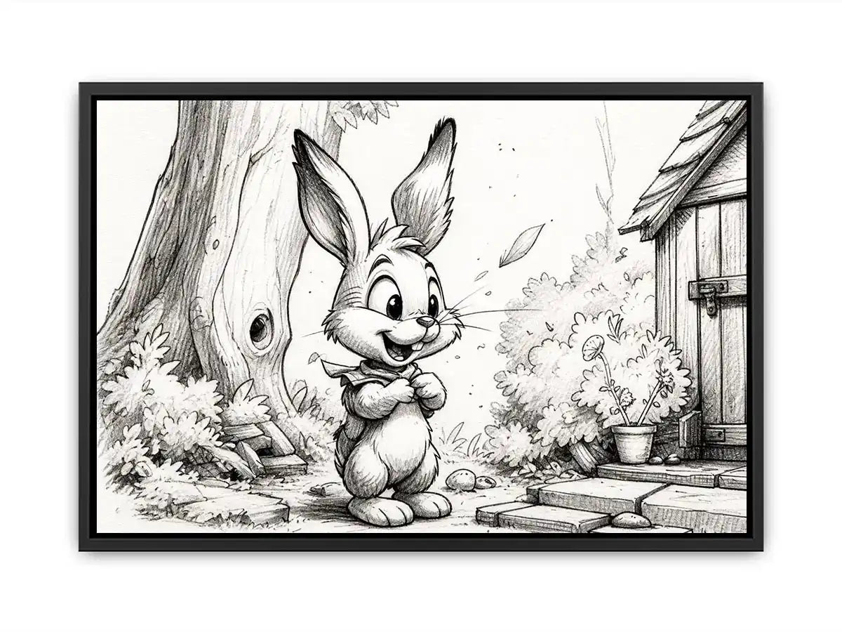 Happy bunny in a garden setting