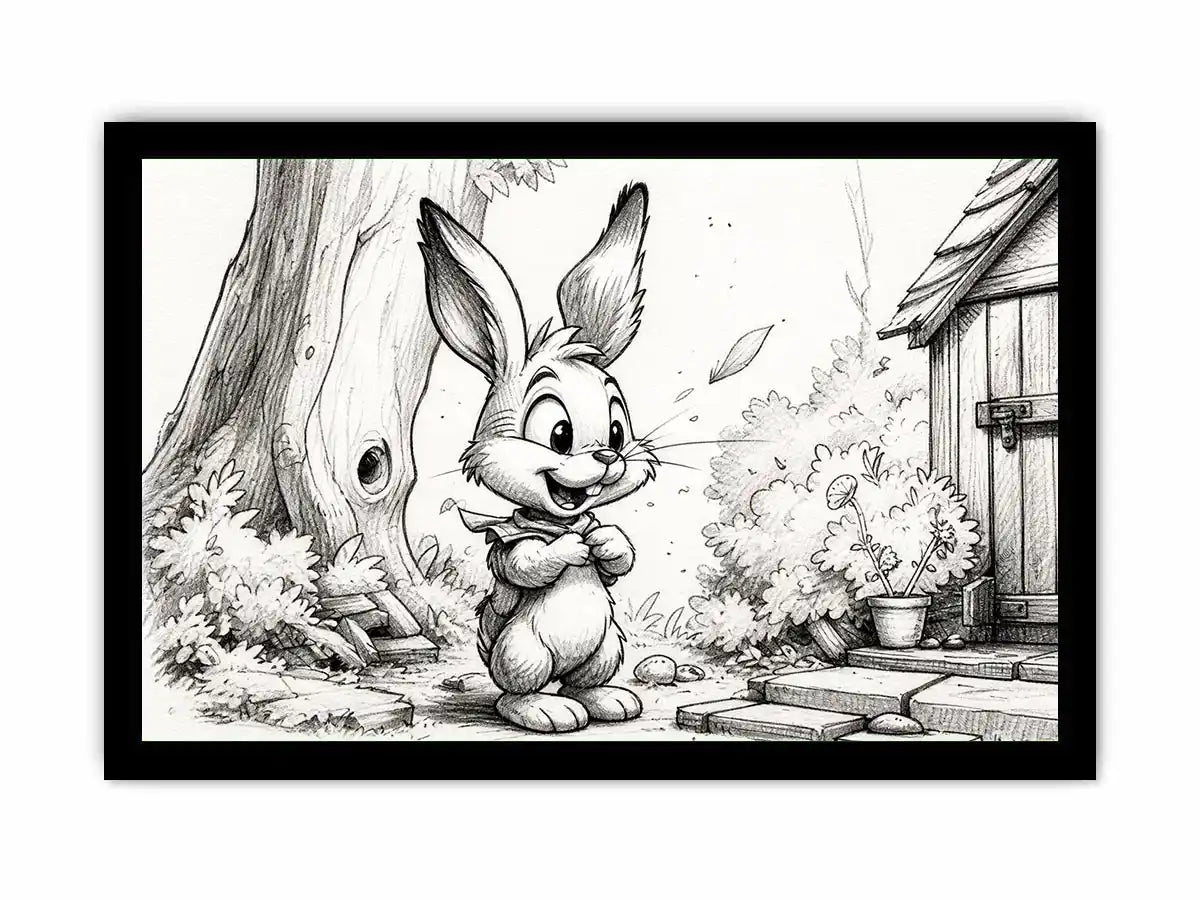 Happy bunny in a garden setting
