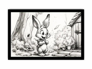 Happy bunny in a garden setting