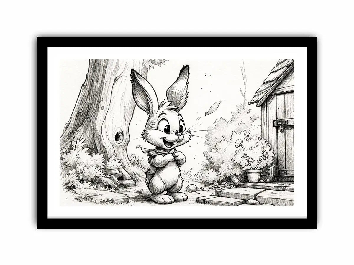 Happy bunny in a garden setting