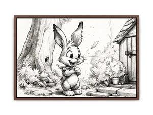 Happy bunny in a garden setting