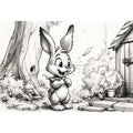 Happy bunny in a garden setting