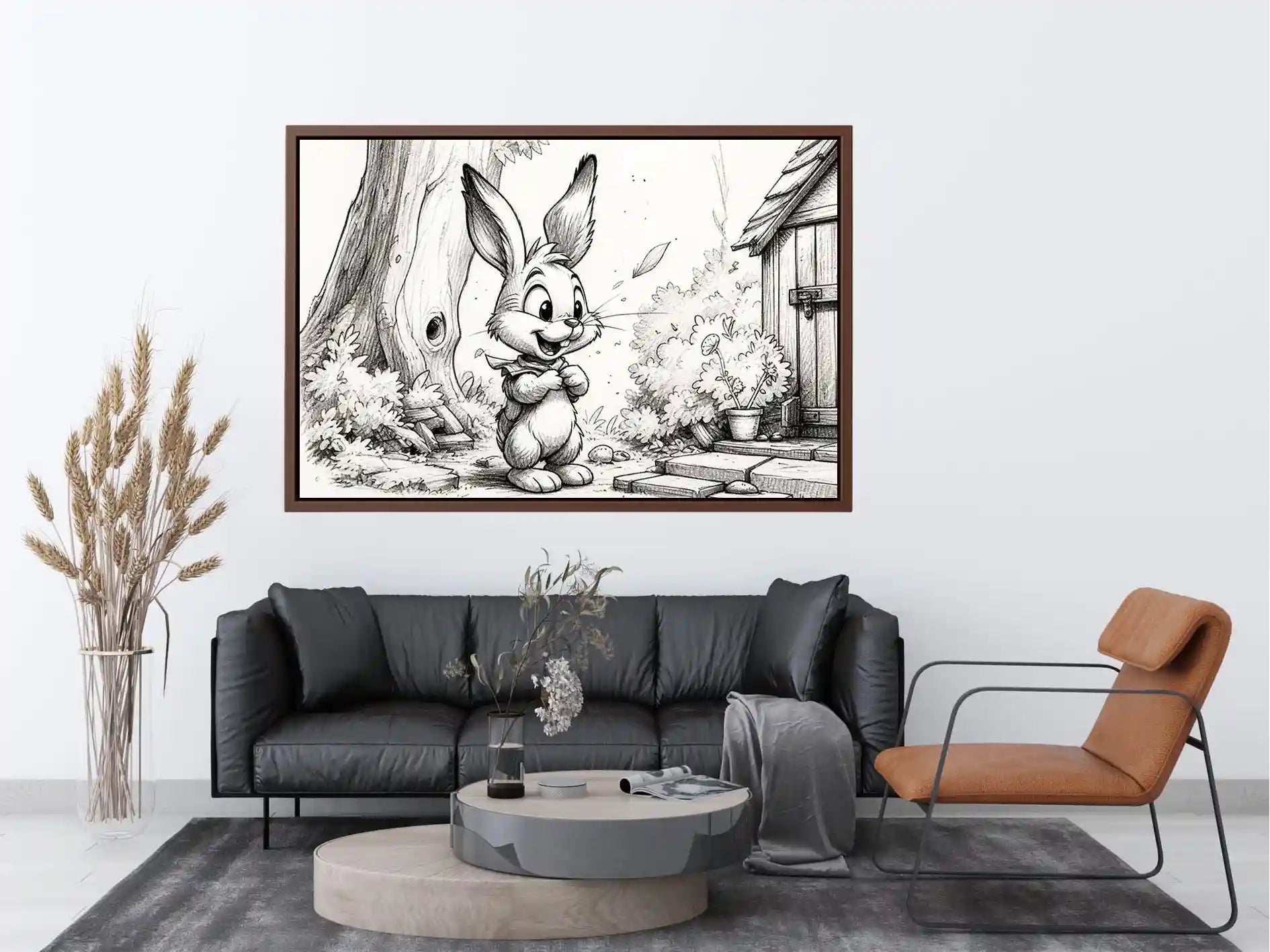 Happy bunny in a garden setting