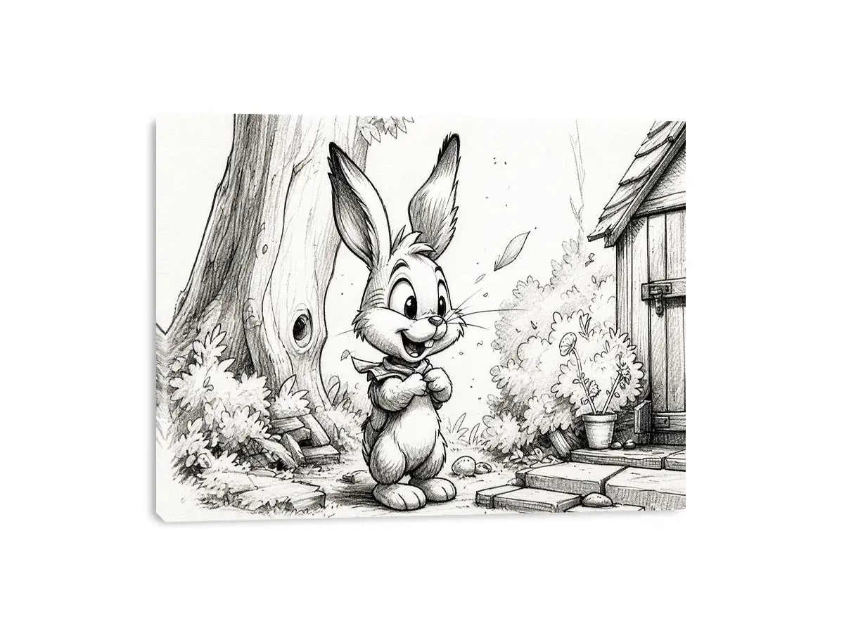 Happy bunny in a garden setting