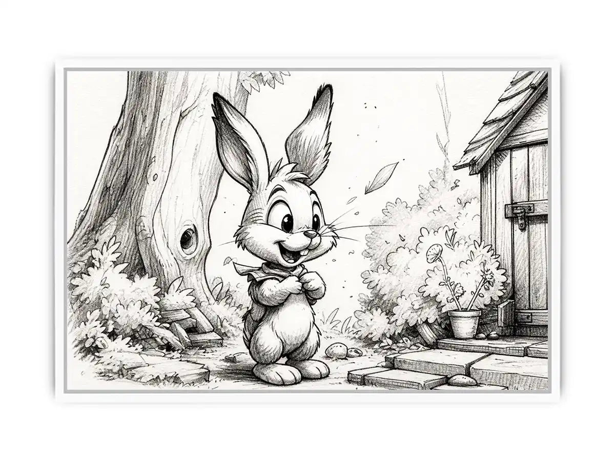 Happy bunny in a garden setting