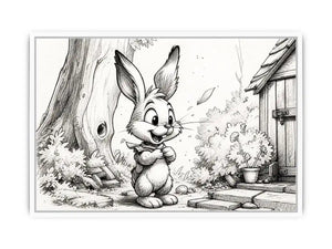 Happy bunny in a garden setting