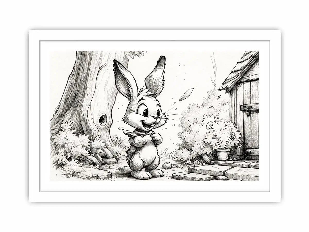 Happy bunny in a garden setting