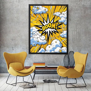 Boom explosion in pop art style