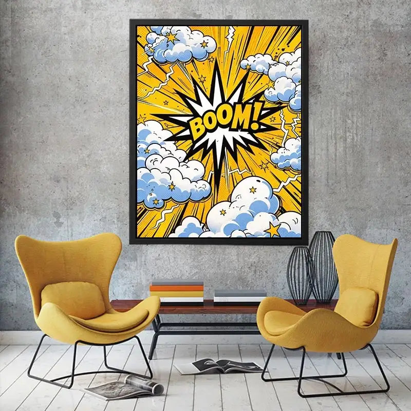 Boom explosion in pop art style