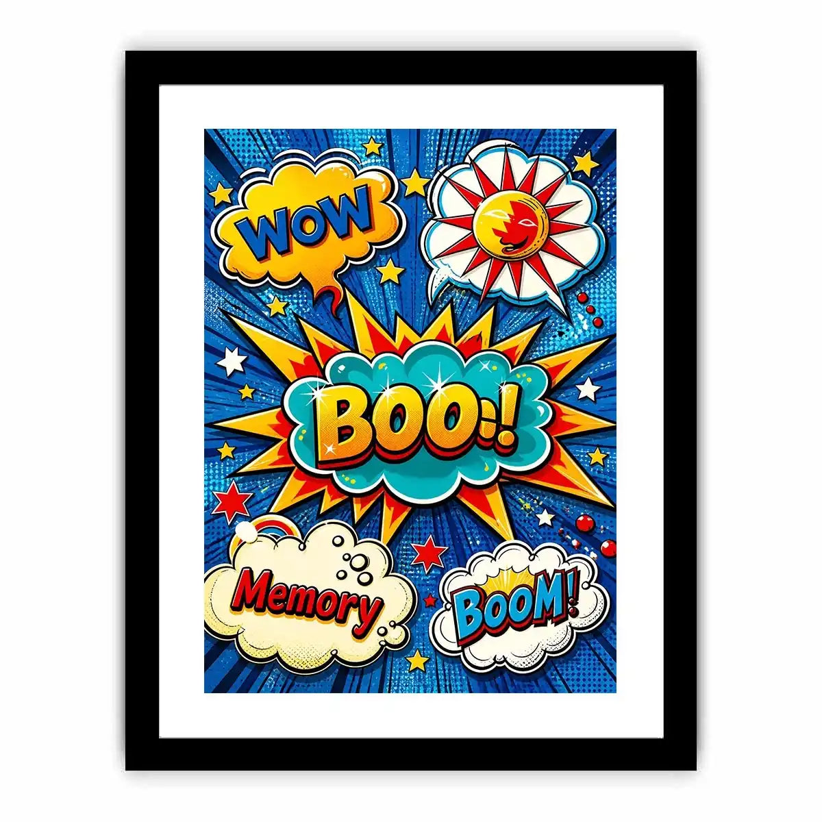 Comic book explosion collage