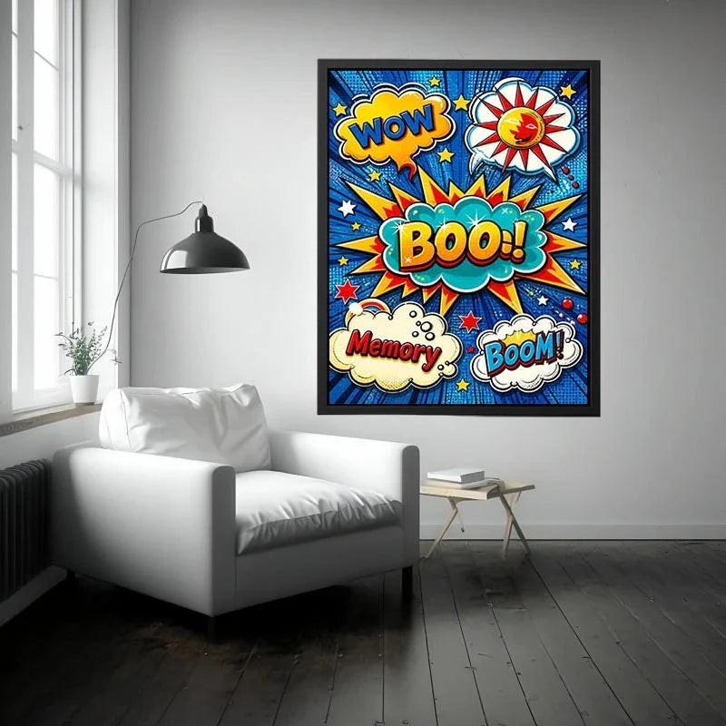 Comic book explosion collage