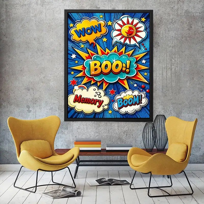 Comic book explosion collage