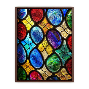 Vibrant stained glass mosaic close-up