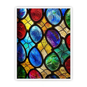 Vibrant stained glass mosaic close-up