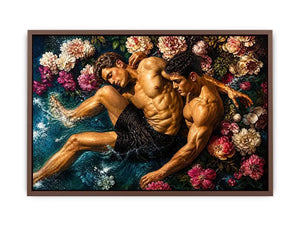 Intimate embrace in blooming water