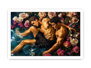Intimate embrace in blooming water