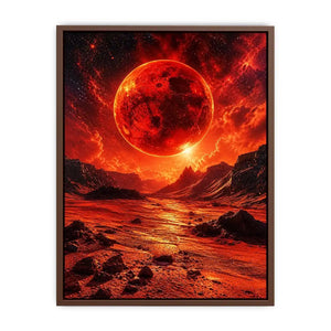 Crimson valley under a fiery sky