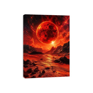 Crimson valley under a fiery sky