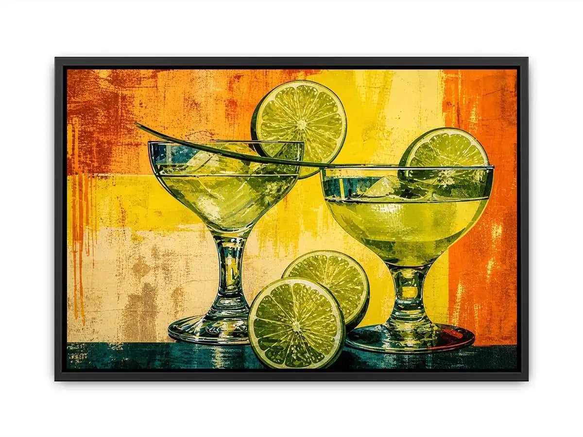 Vibrant margaritas with citrus slices