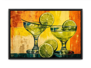 Vibrant margaritas with citrus slices