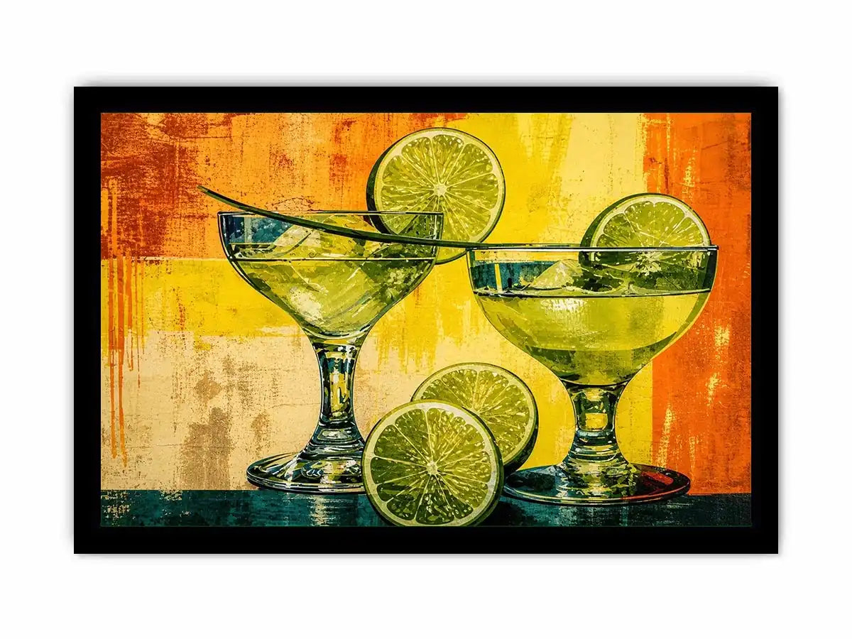 Vibrant margaritas with citrus slices