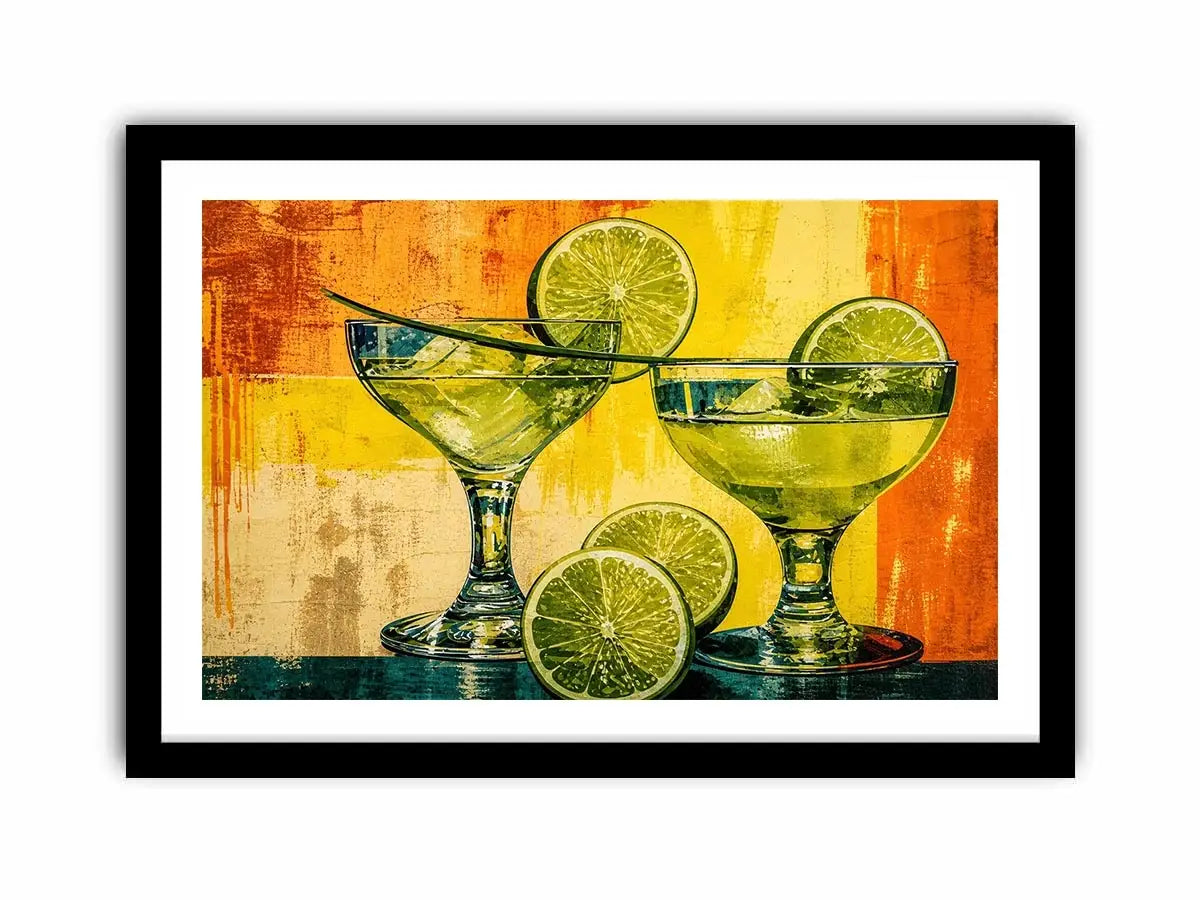 Vibrant margaritas with citrus slices