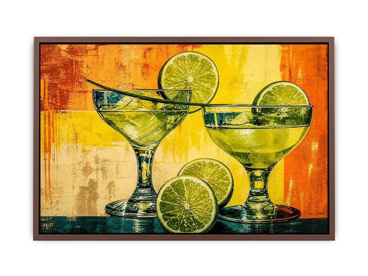 Vibrant margaritas with citrus slices