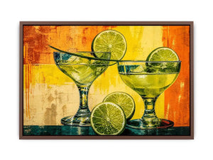 Vibrant margaritas with citrus slices