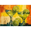 Vibrant margaritas with citrus slices